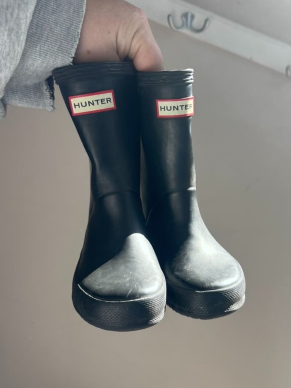 🖤🌧️ Hunter Black Toddler Rain Boots – US 8 / UK 7 – Good Used Condition 🌧️🖤